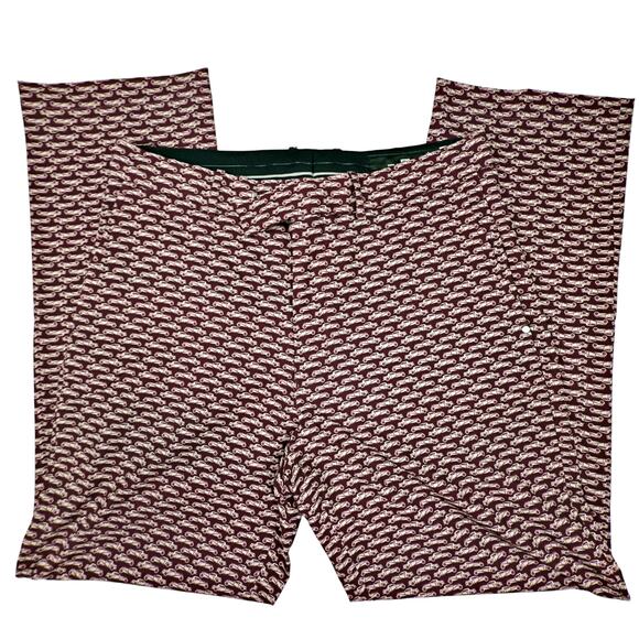 RLX Ralph Lauren Performance Golf Pants Classic Fit Vintage Cars Maroon 33X32 - Picture 5 of 7